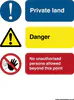 Sign - Private Land Multi Warning